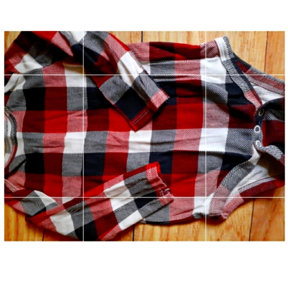 Long Sleeve Onesie Plaid Fall/Christmas Unisex